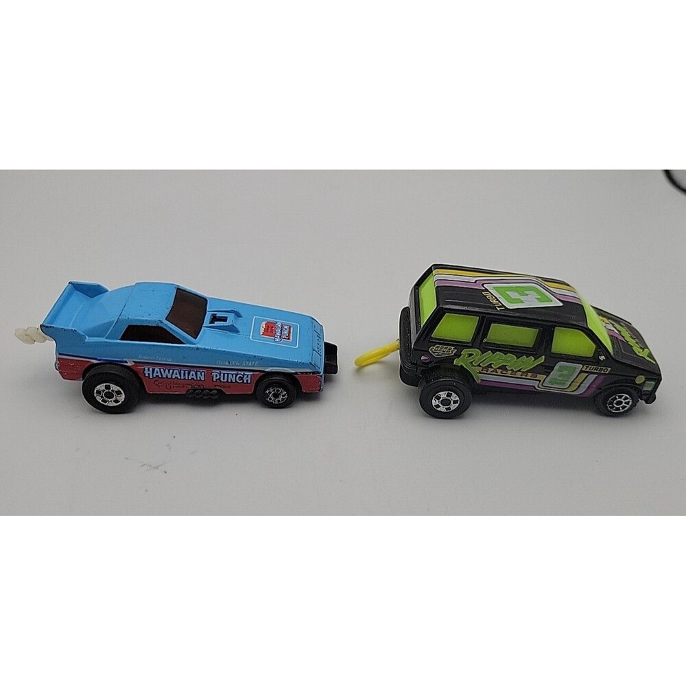2 Vtg Road Champs Racing Car ~ 1986 Hawaiian Punch Car & 1990 Rippin Racers Van*